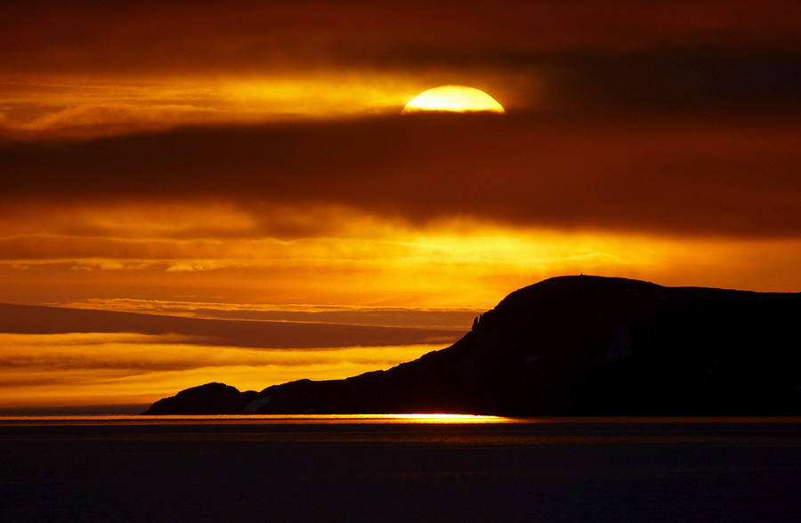 Sonnenuntergang auf Svalbard